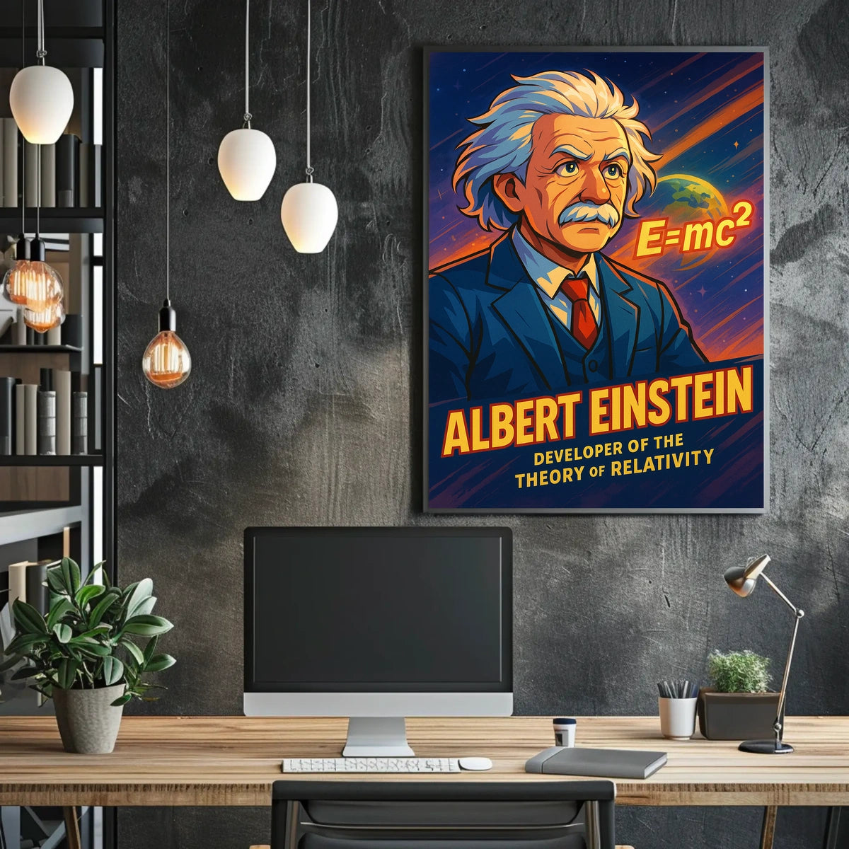 Albert Einstein Relativity Scenic Vintage Poster