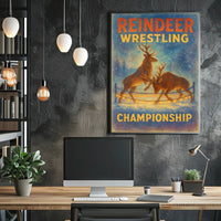 Reindeer Wrestling Championship: Enchanting Fantasy or Mythology Poster