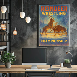 Reindeer Wrestling Championship: Enchanting Fantasy or Mythology Poster