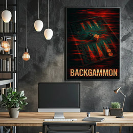 Backgammon Strategy Modern Art Poster - Abstract or Artistic Poster