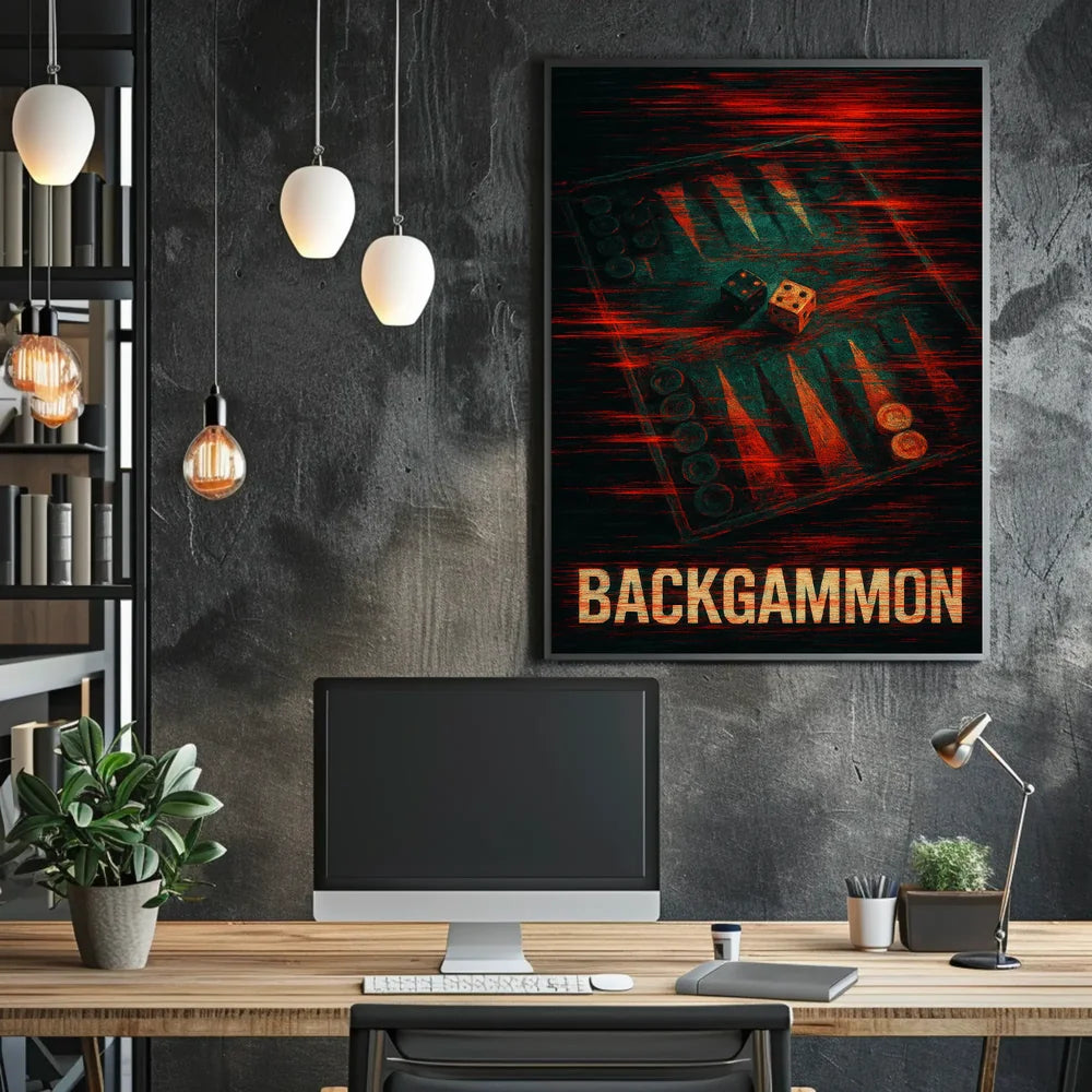 Backgammon Strategy Modern Art Poster - Abstract or Artistic Poster