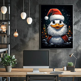 Festive Duck Christmas Celebration Animal Poster