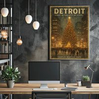 Detroit Light In The City Of Steel Poster