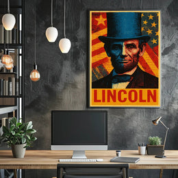 Lincoln Pop Art Poster Celebrating Historical and Presidential Icons