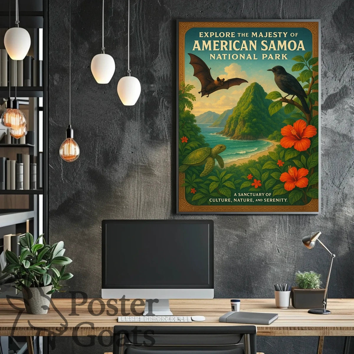 American Samoa Vintage National Park Travel Poster