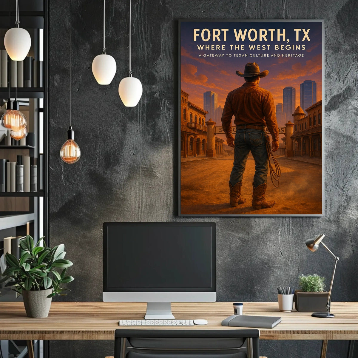 Fort Worth, Tx Where The West Begins Poster
