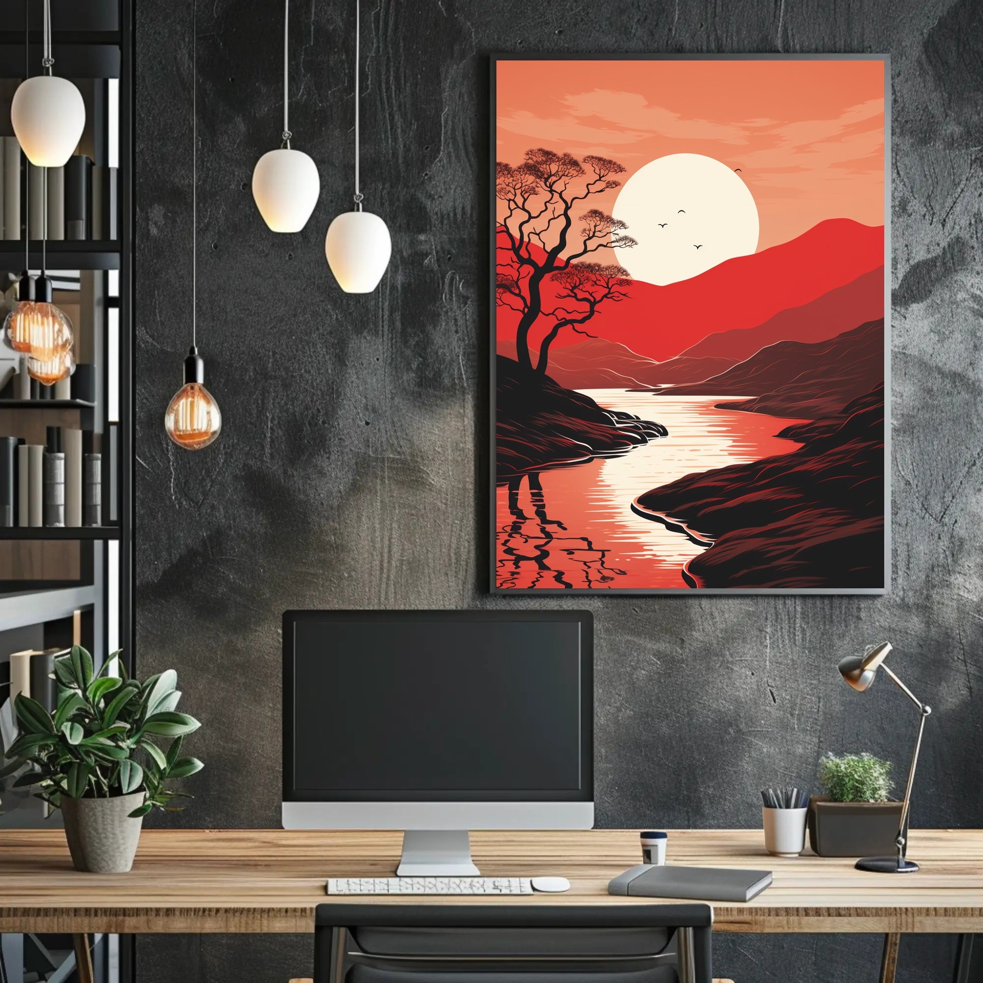 Tranquil Sunset Landscape Poster