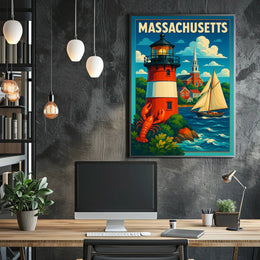 Massachusetts Coastal Charm Wanderlust Poster