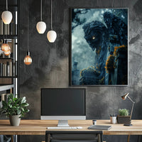 Gargoyle With Glowing Eyes Fantasy or Mythology Poster PosterGoat