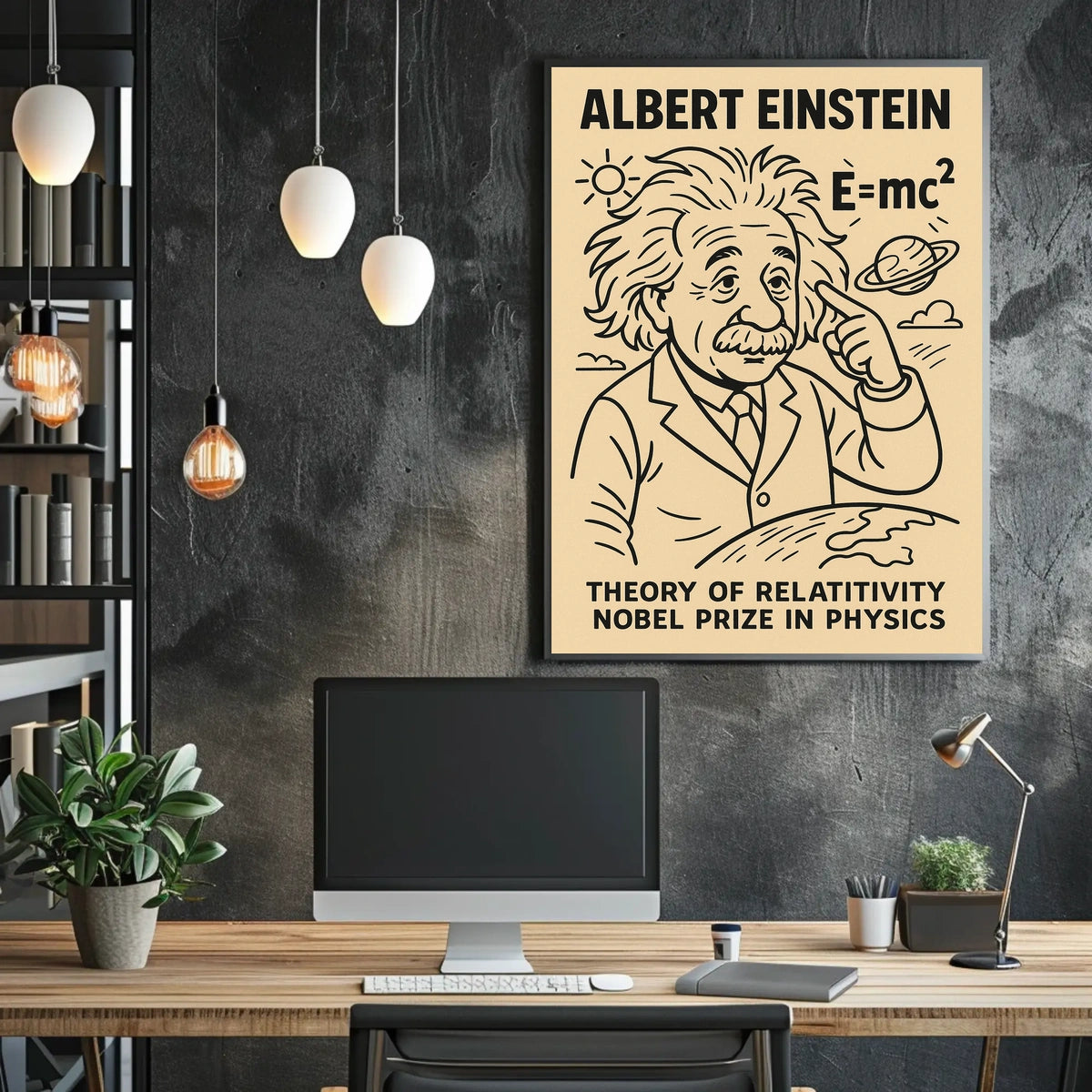 Albert Einstein Relativity Educational Curious Minds Poster