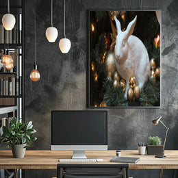 Festive Rabbit Sculpture Poster