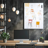 Abstract Chair Study Poster Modern Art Print Decor