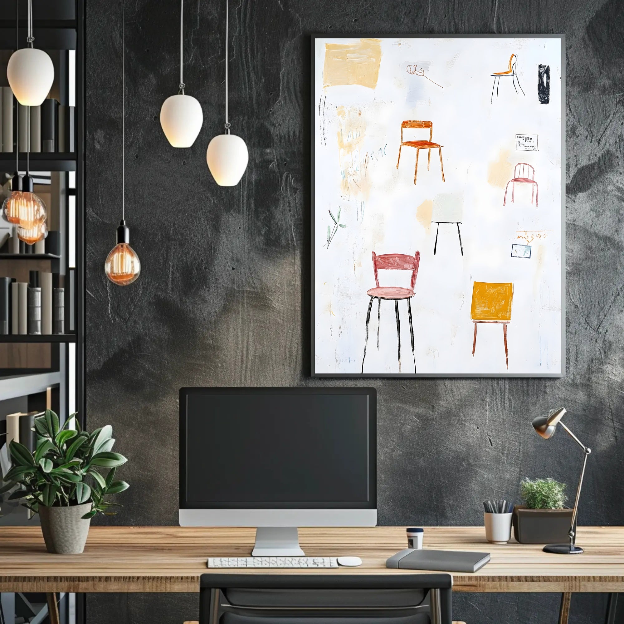Abstract Chair Study Poster Modern Art Print Decor