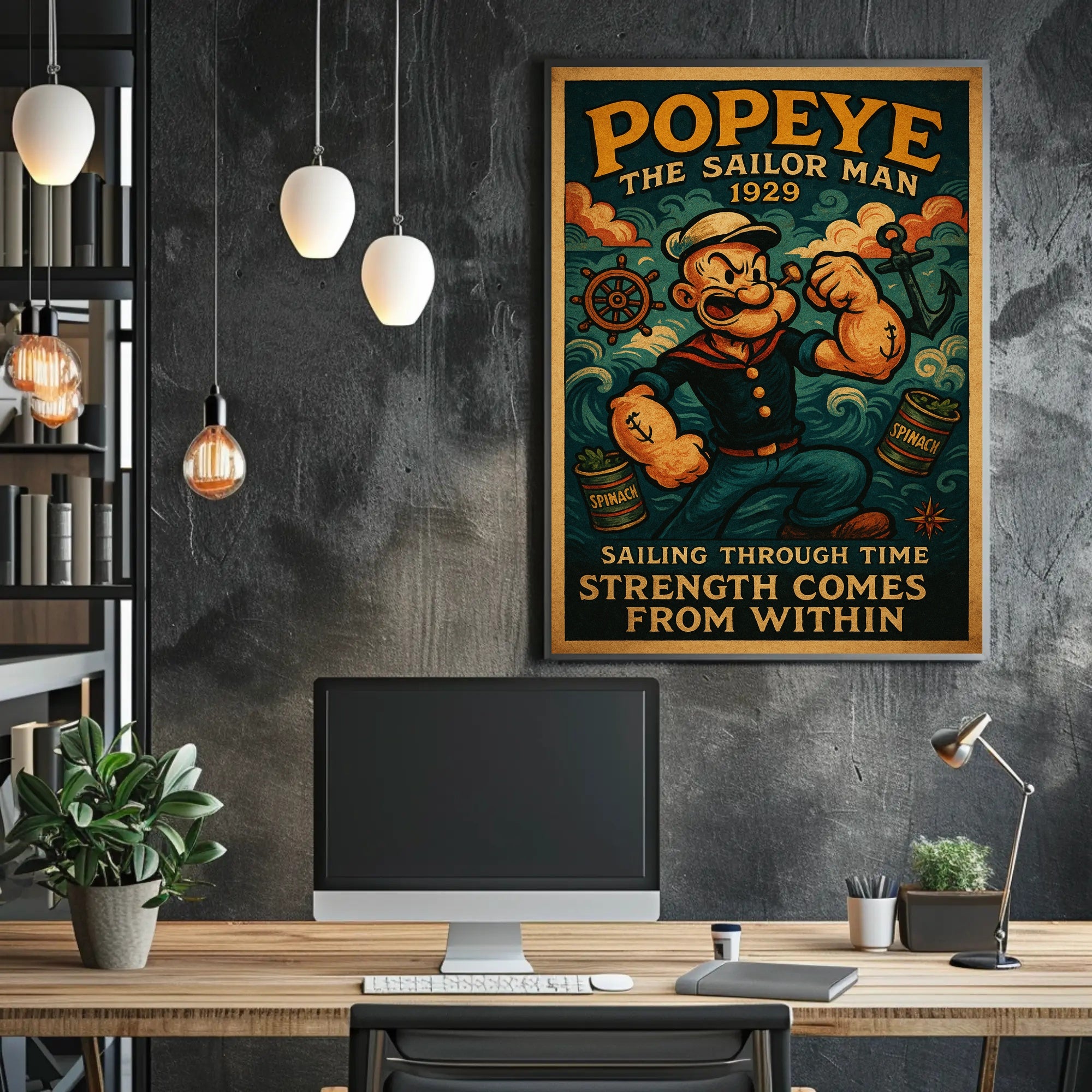 Popeye the Sailor Man Vintage Pop Culture Poster