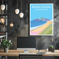 Burgh Island Vibrant Coastal Scene Travel Poster PosterGoat