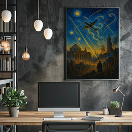 World War II Era Van Gogh Style WWII Poster