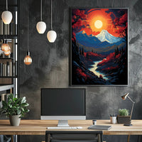 Majestic Mountain Sunset Poster