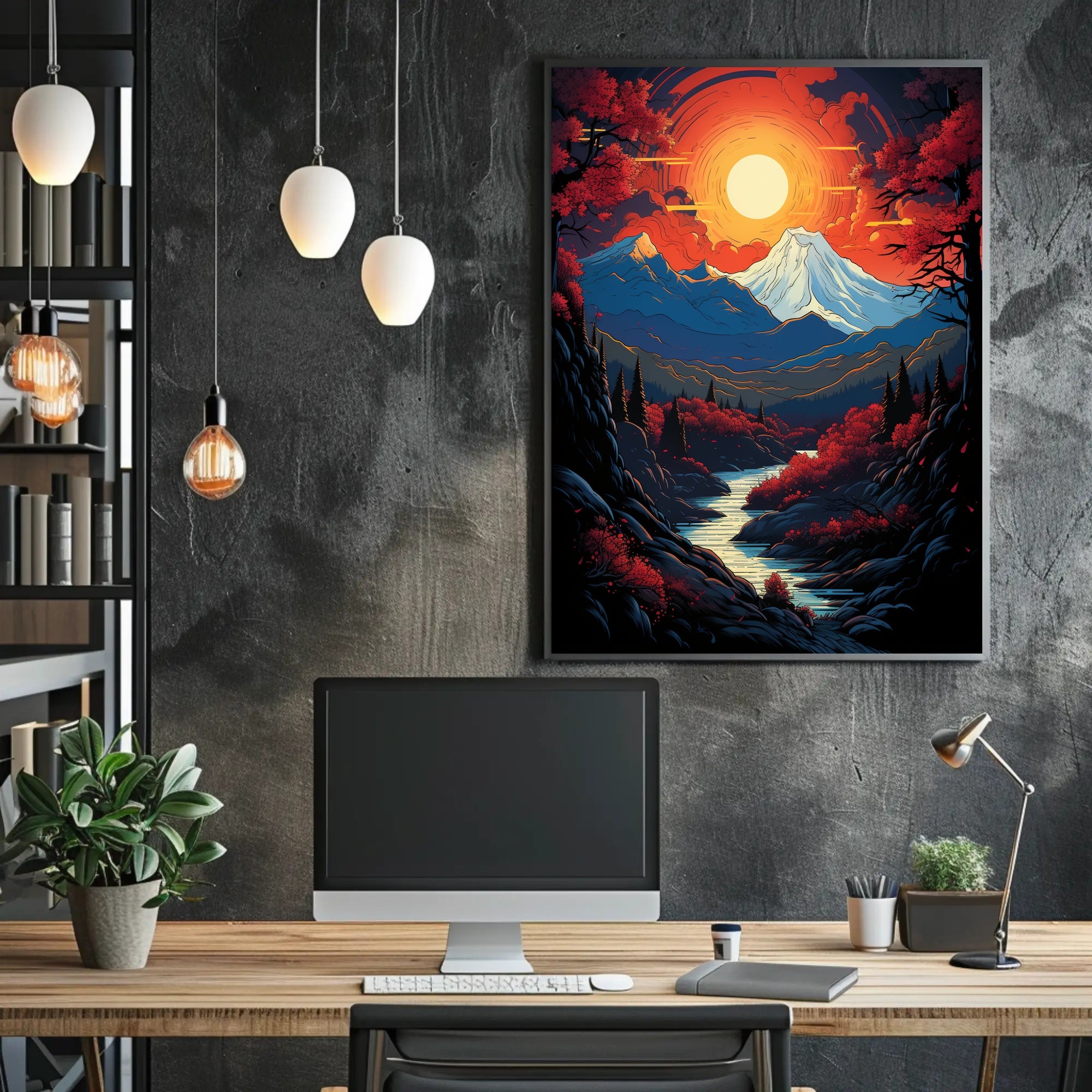 Majestic Mountain Sunset Poster