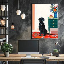 Black Labrador Poster Modern Cake Art Print
