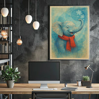 Winter Elephant Poster