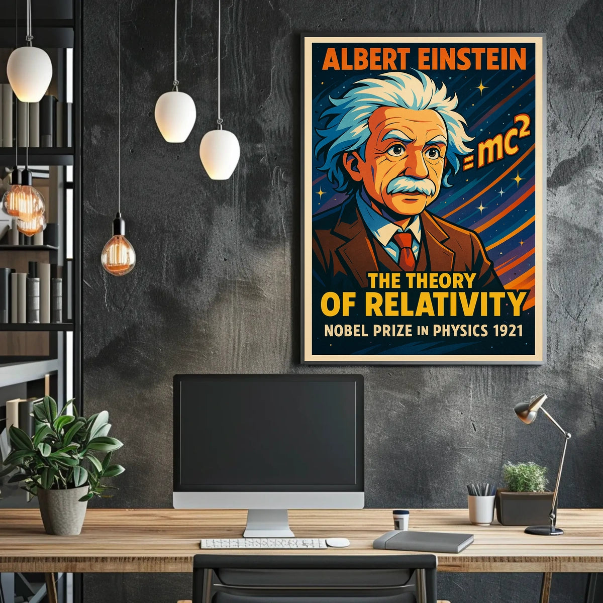 Albert Einstein Nobel Prize 1921 Vintage Science Poster