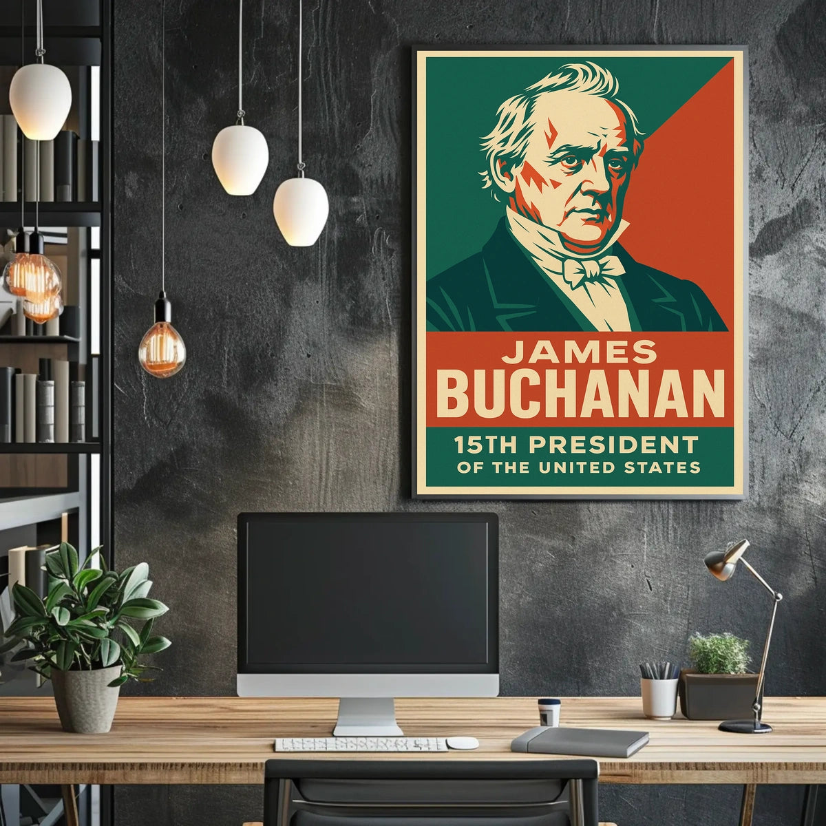 James Buchanan 15th President Patriotic Oil Painting Poster