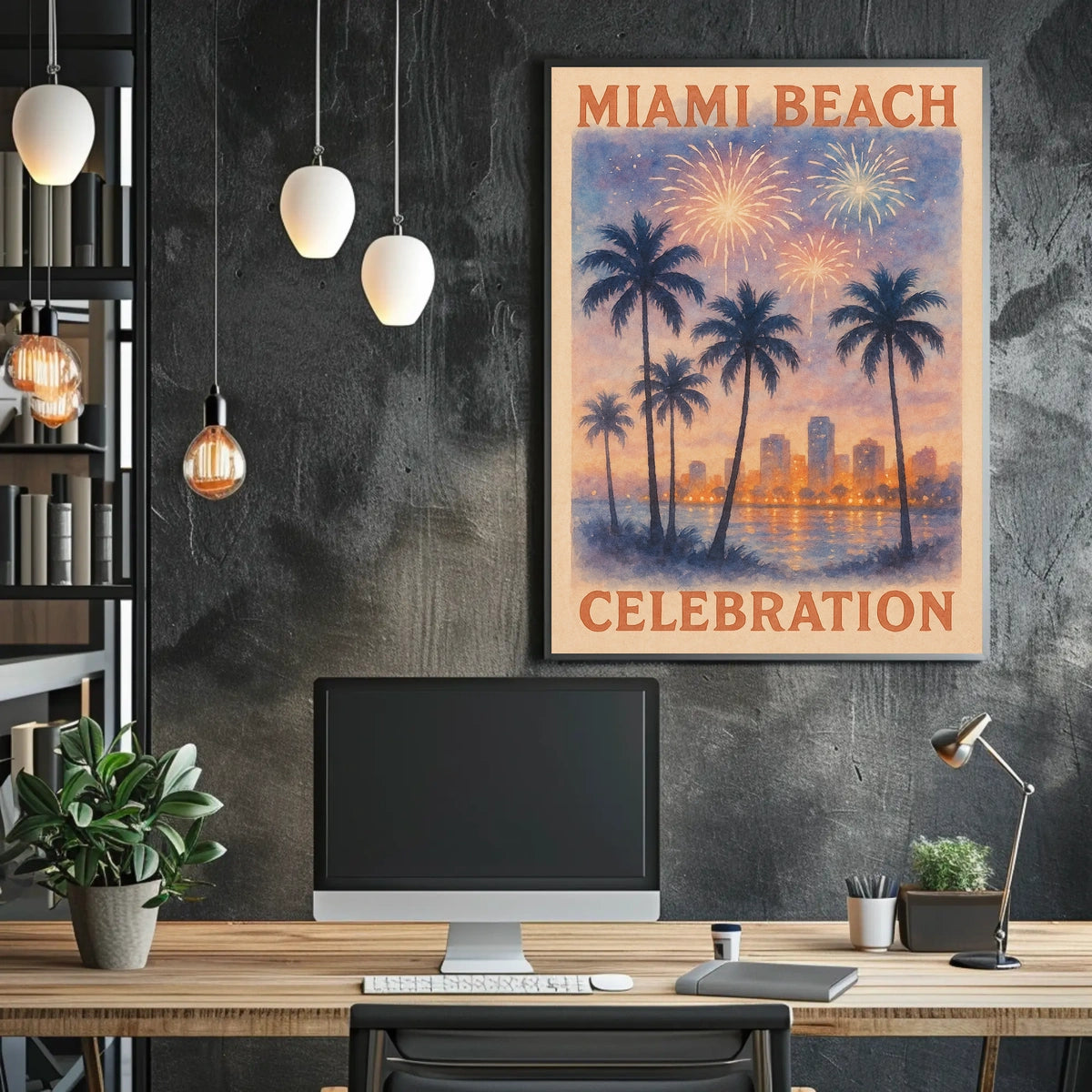 Miami Beach Celebration: Vibrant Urban or Cityscape Poster