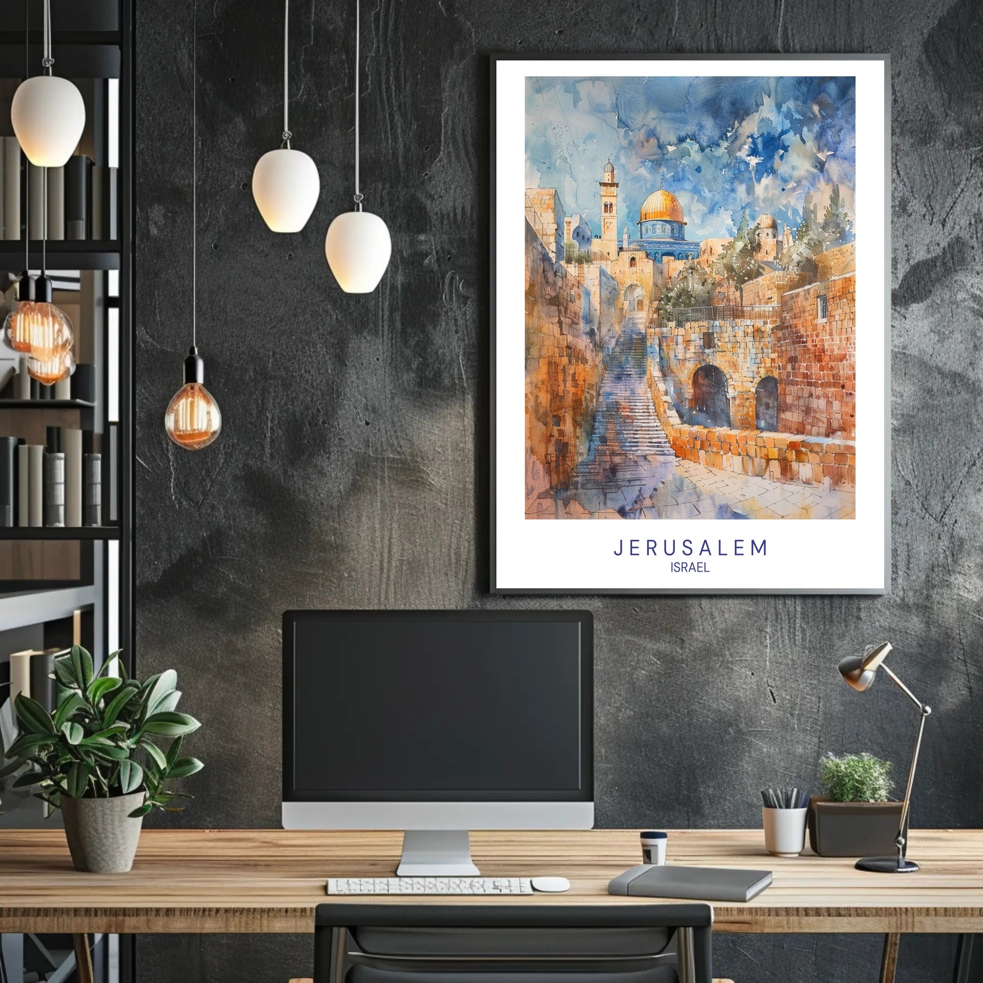 Jerusalem Dome of the Rock Urban Cityscape Poster PosterGoat