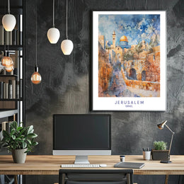 Jerusalem Dome of the Rock Urban Cityscape Poster PosterGoat