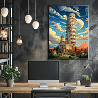 The Leaning Tower Of Pisa Artistic Poster PosterGoat