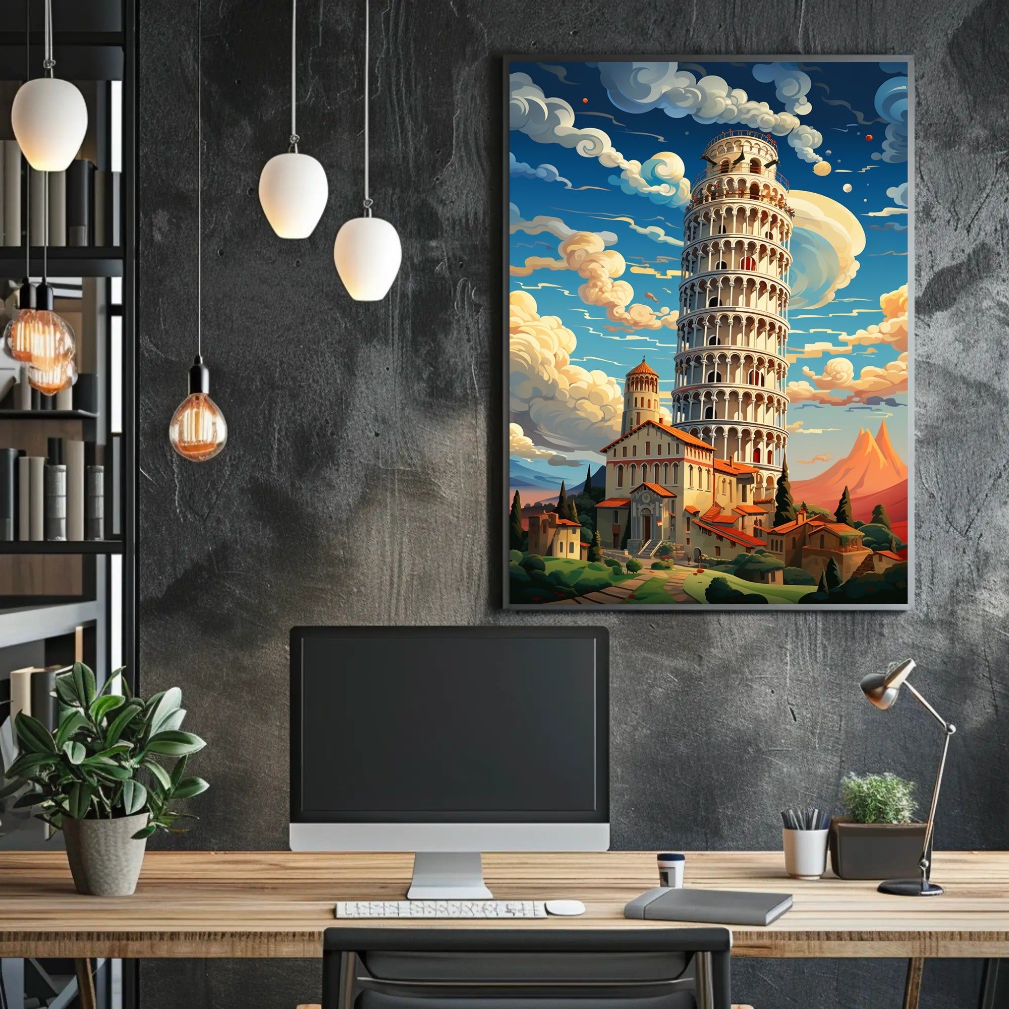 The Leaning Tower Of Pisa Artistic Poster PosterGoat