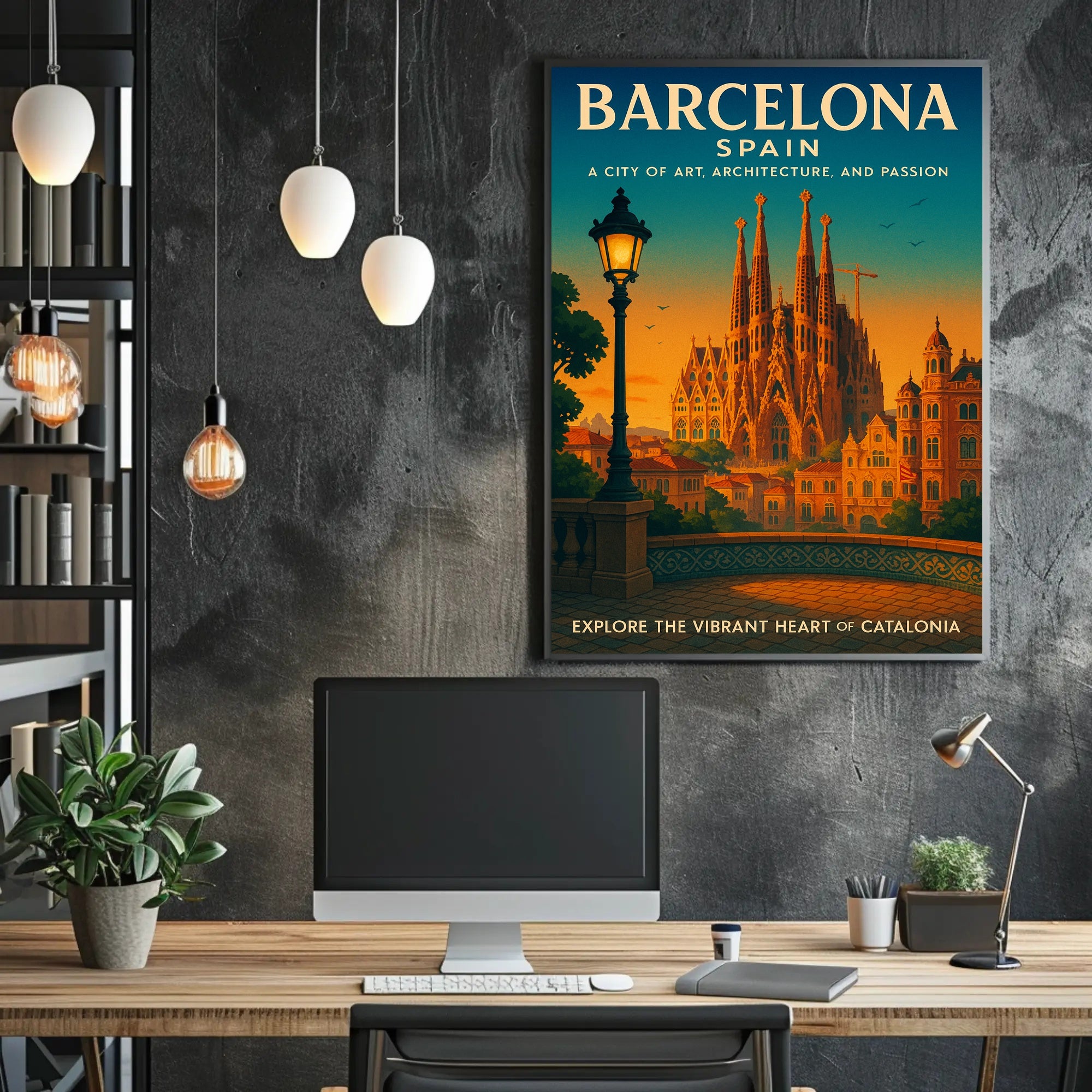 Barcelona Travel Poster Modern Art And Architecture