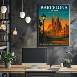 Barcelona Travel Poster Modern Art And Architecture