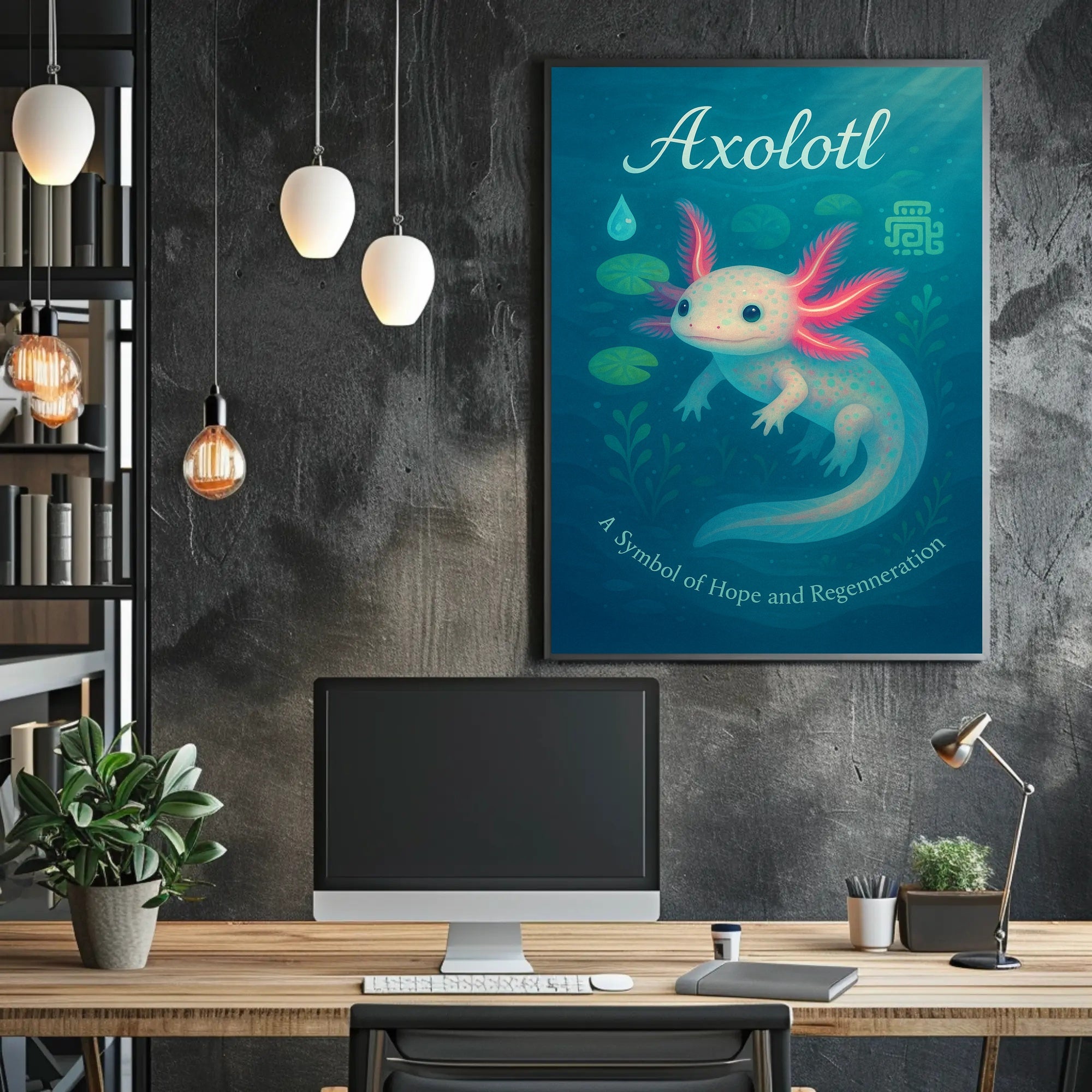 Axolotl Poster Whimsical Hope And Regeneration Art Print