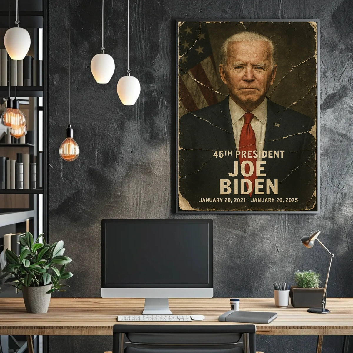 Joe Biden 46th President of the United States Damaged Photograph Poster