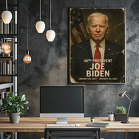 Joe Biden 46th President of the United States Damaged Photograph Poster