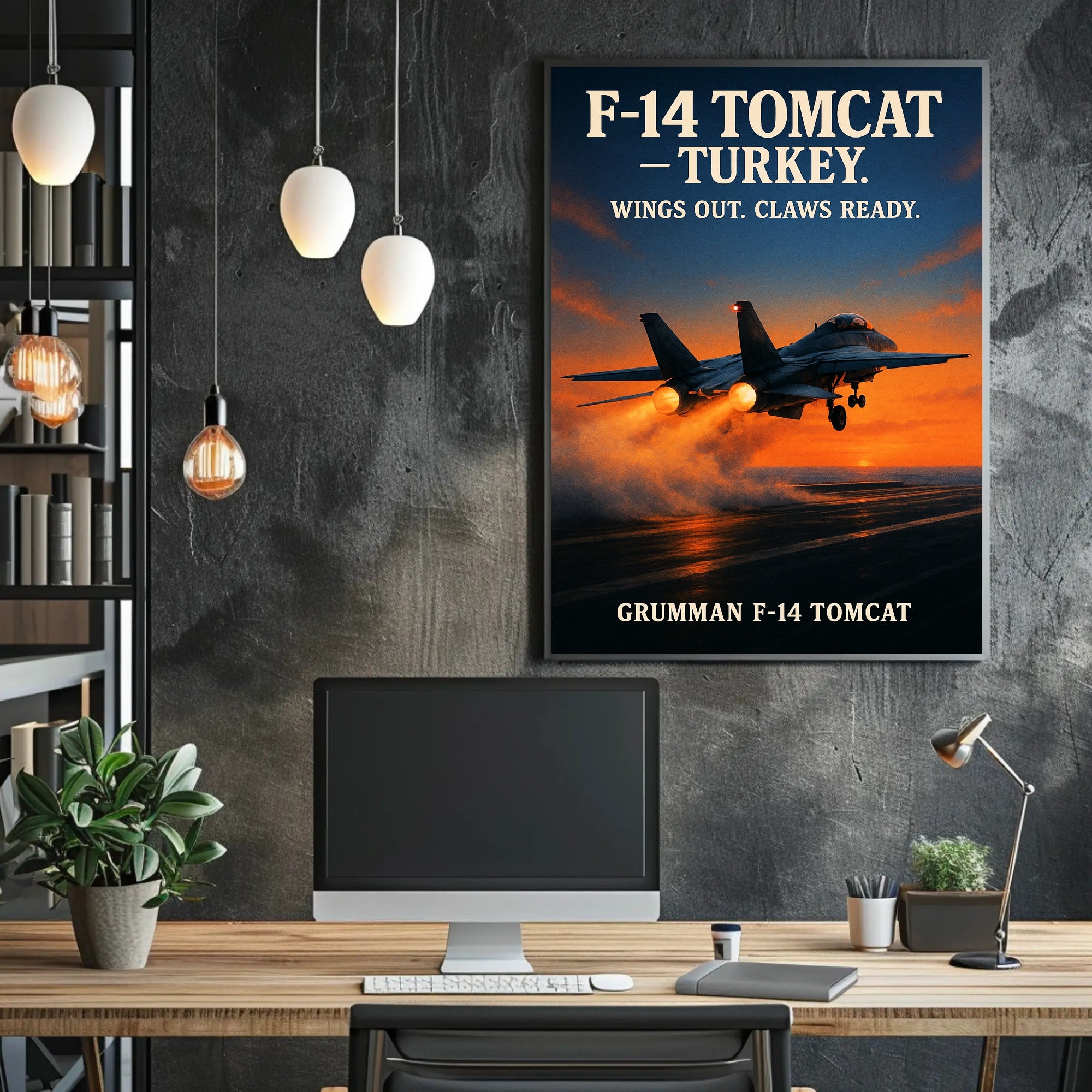Grumman F-14 Tomcat Wings Out, Claws Ready Poster PosterGoat