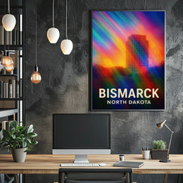 Bismarck North Dakota Scenic Minimalist Souvenir Poster