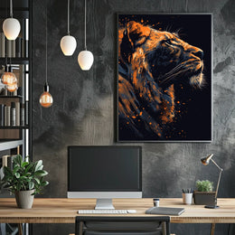 Majestic Lion In Vibrant Colors Poster