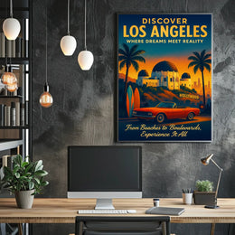 Los Angeles Dreamscape Vintage Adventure Poster