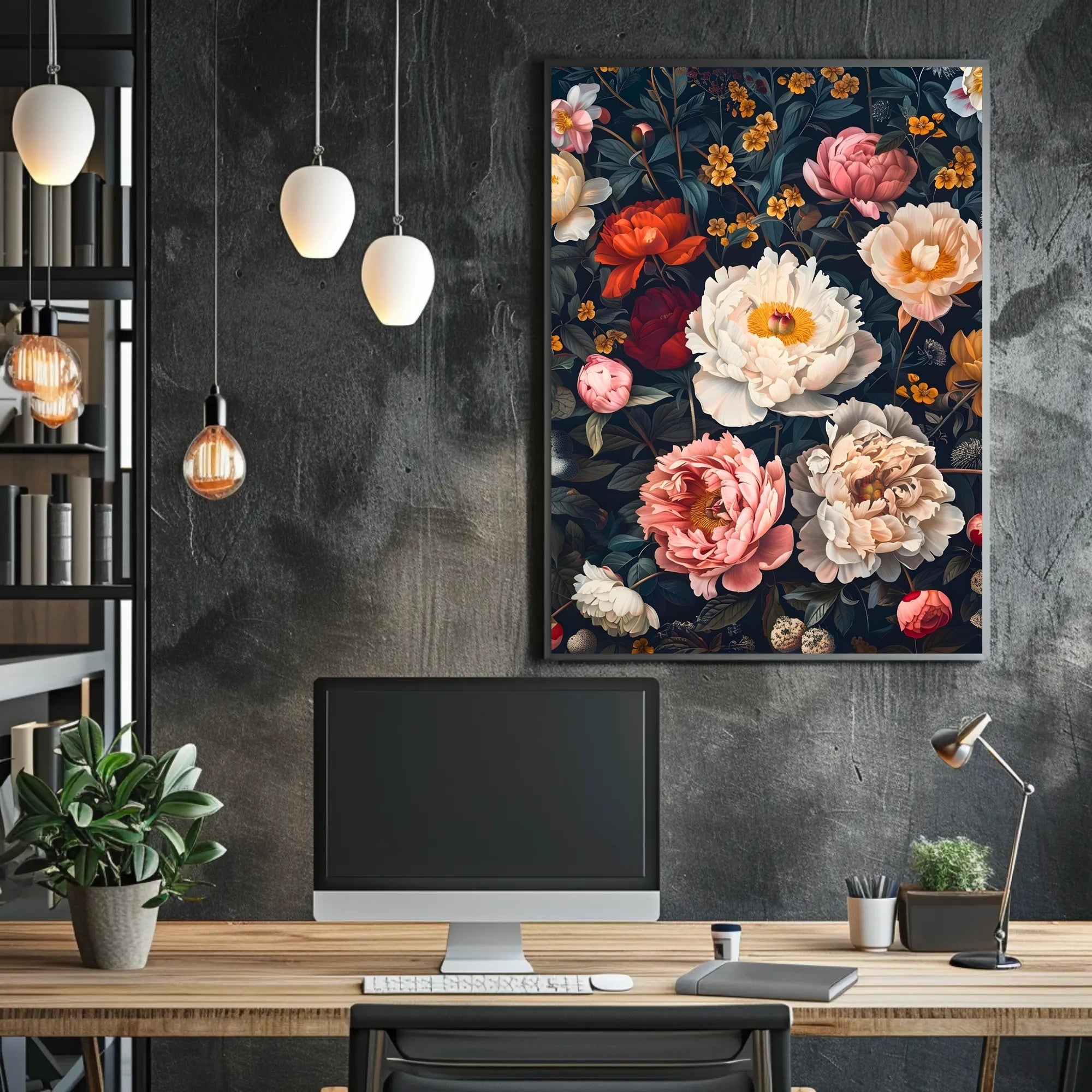 Elegant Floral Composition Print: Abstract or Artistic Poster