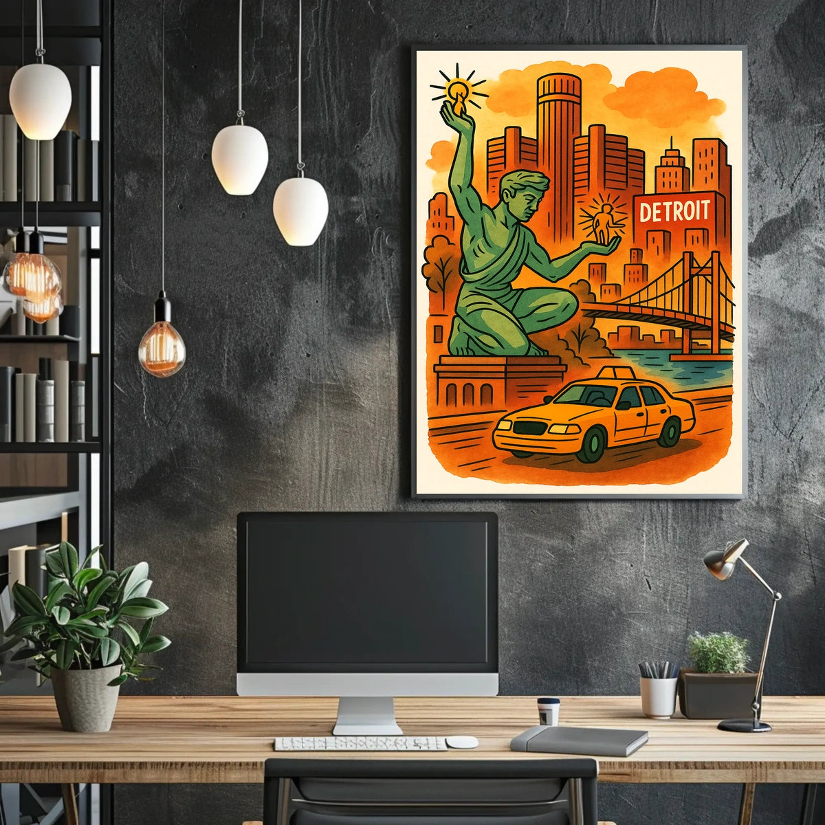 Spirit of Detroit Art Poster