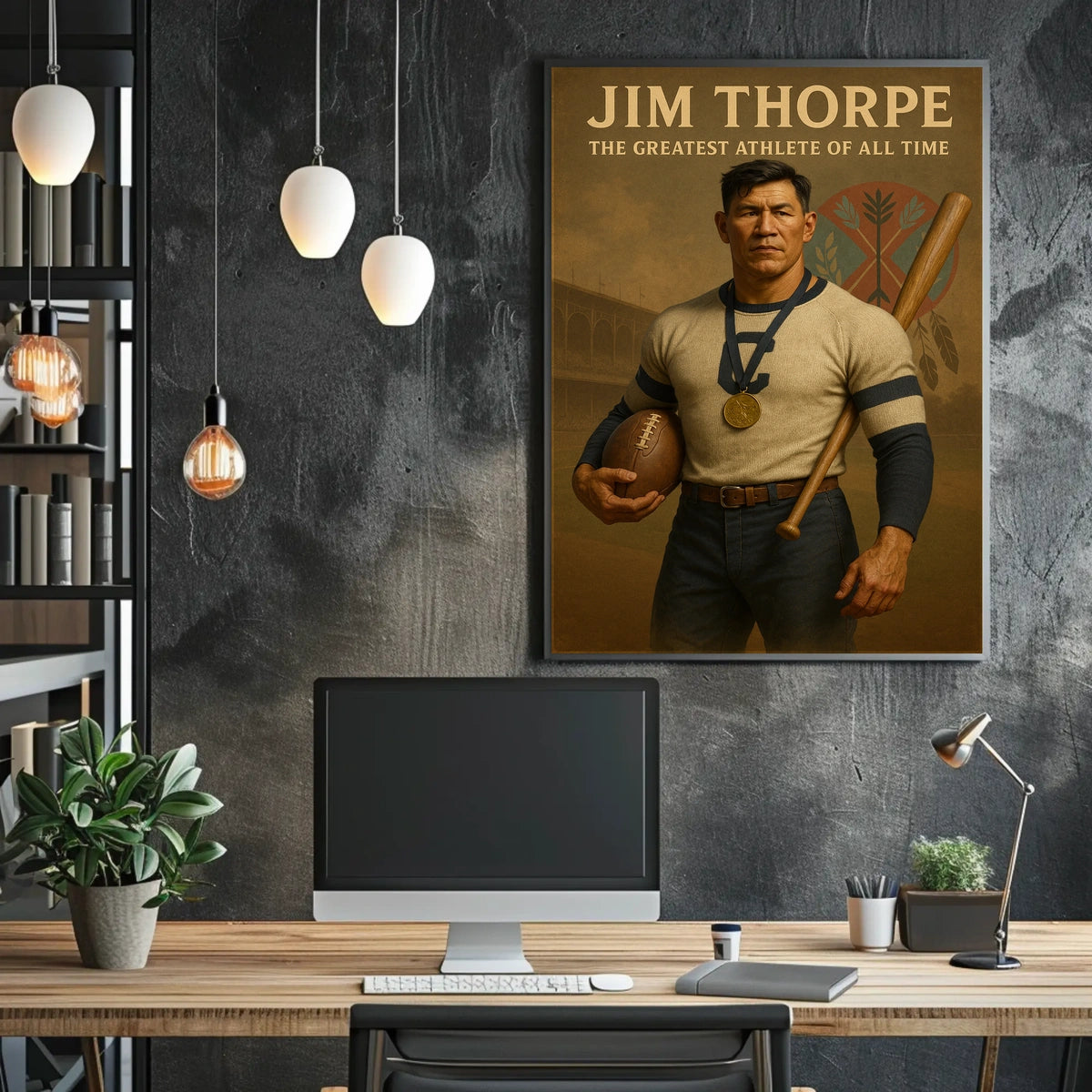 Jim Thorpe Legendary Sports Icon Poster