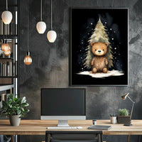Cute Bear Winter Wonderland Watercolor Art Print