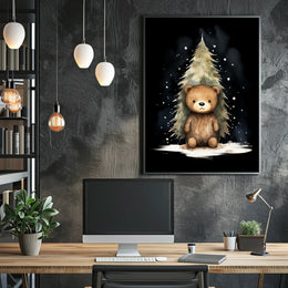 Cute Bear Winter Wonderland Watercolor Art Print