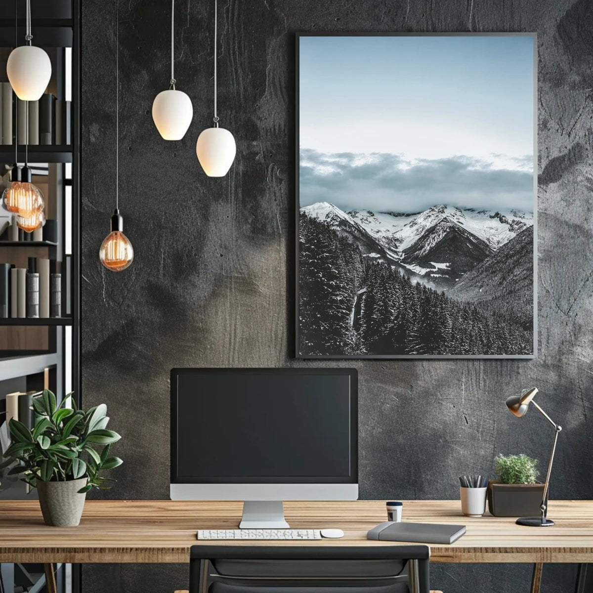 Majestic Snow-Covered Mountains National Park Poster