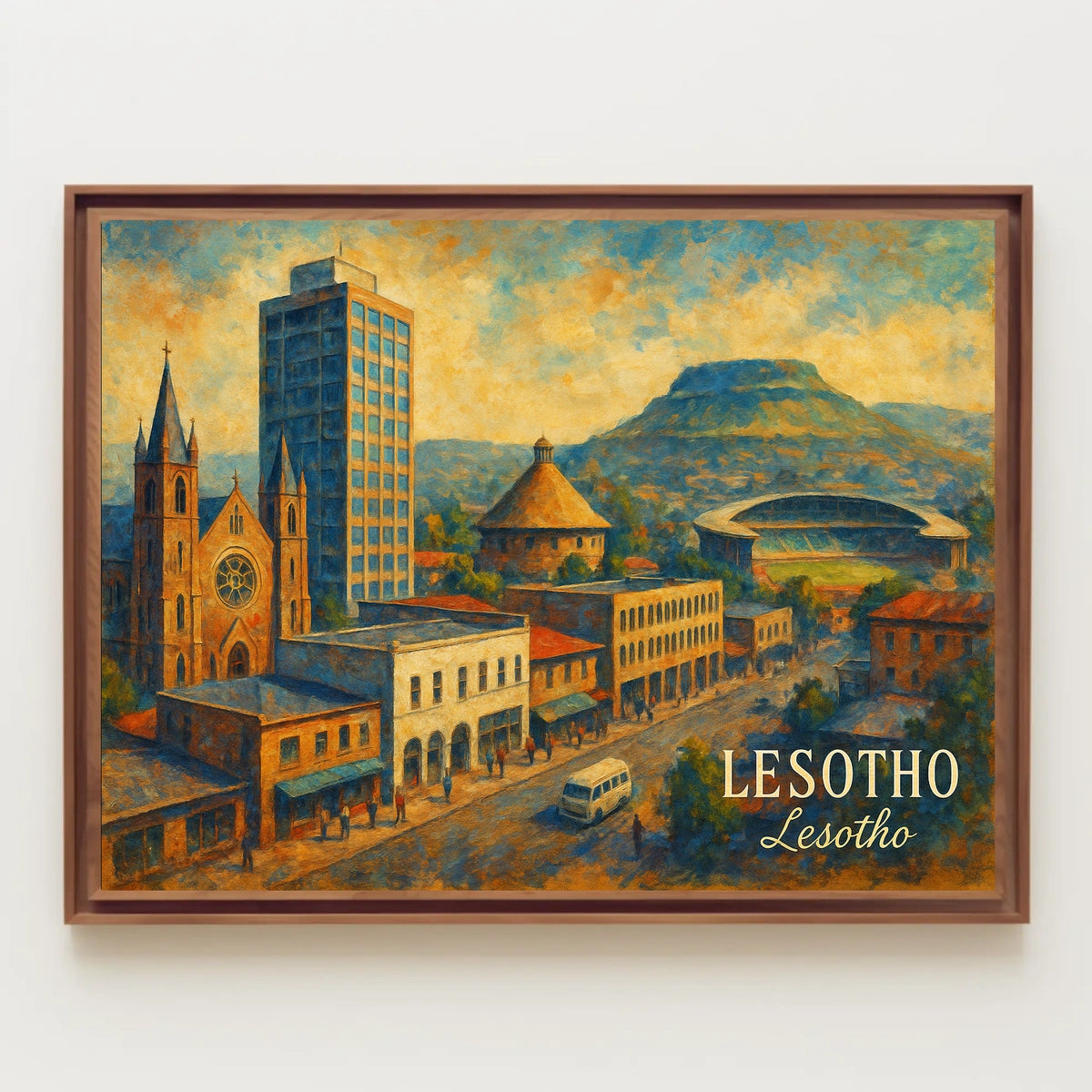 Lesotho Cityscape Poster
