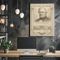Millard Fillmore 13th President Sketch Art Print Poster PosterGoat