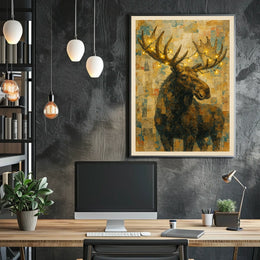 Illuminated Moose Poster