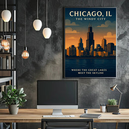 Chicago The Windy City Poster PosterGoat